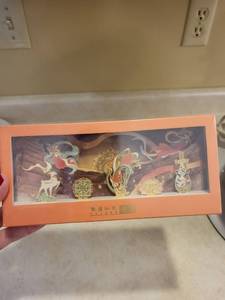 5-Piece Chinese Mythology Metal Bookmark Set in Orange Box