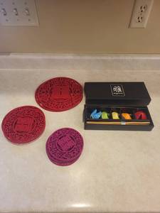 Miyabi Boxed Kitchen Accessory Set - Chopsticks & Decorative Coasters