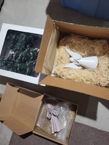 Angel Figurine Reading a Book - White Ceramic Decorative Sculpture