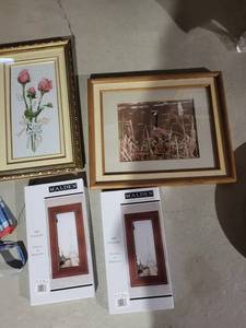 Malden APS Panoramic Frames - Rose Cross-Stitch & Paris Eiffel Scene (Lot of 2)