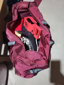 Bauer Ice Hockey Skates - Black with White Laces in Pink Gear Bag & Red Skate Sharpener