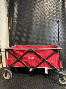 lot B-85 image: ULINE Folding Wagon - Red Collapsible Utility Cart with Telescoping Handle