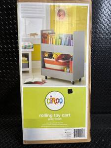 lot 91 image: Circo Rolling Toy Cart - Gray Finish