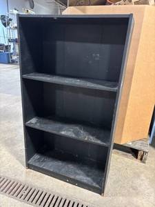 lot 108 image: Black 4-Shelf Bookcase - Narrow Floor-Standing Storage Shelf