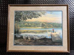 lot 120 image: Lake Scene Framed Print by S. Innazzo - Edition 124650, 1995