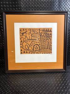 lot 123 image: J Pike Leaf Print Framed Art - Edition 7699 - Set of 2