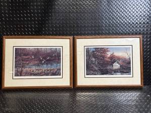 lot 130 image: Apple River Marshlands & Autumn Shoreline Framed Prints (Lot of 2)