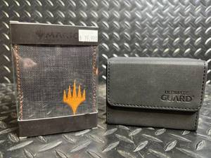 lot 137 image: Ultimate Guard Alcove Flip Deck Box - MTG Card Storage, Black Exterior with Red Interior