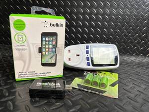 lot 156 image: Belkin Car Vent Mount, MagicJack USB, CR2 3V Batteries, Unknown LCD Device