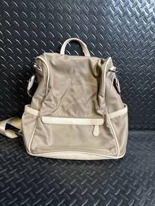 lot 176 image: Beige Nylon Backpack Daypack - Top Handle, Adjustable Straps