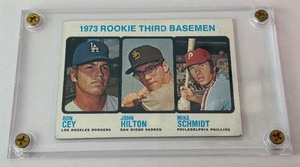 lot 6 image: Mike Schmidt RC 1973 Topps Roookie 3rd Basemen High #615 Vintage Baseball Card