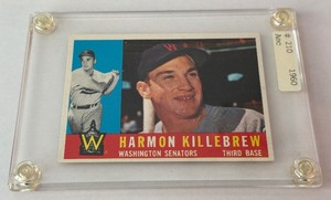 lot 8 image: Harmon Killebrew 1960 Topps #210 Vintage Baseball Card