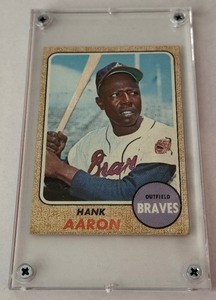 lot 10 image: Hank Aaron 1968 Topps #110 Vintage Baseball Card