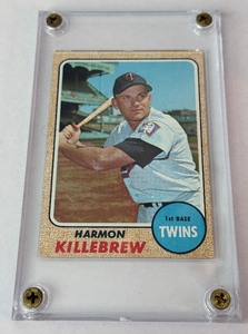 lot 17 image: Harmon Killebrew 1968 Topps #220 Vintage Minnesota Twins Baseball Card