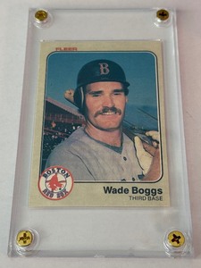 lot 29 image: Wade Boggs RC 1983 Fleer #179 Vintage Rookie Baseball Card