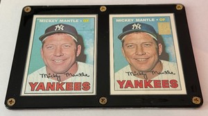 lot 5 image: Mickey Mantle 1967 Topps #150 and 1996 Commemorative #17 - Vintage Baseball Card