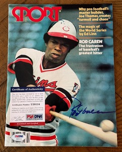lot 15A image: Rod Carew Signed wPSADNA COA 1977 Sport Magazine - Minnesota Twins