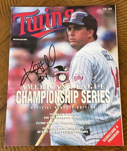 lot 26A image: Kent Hrbek Signed Minnesota Twins Baseball Magazine