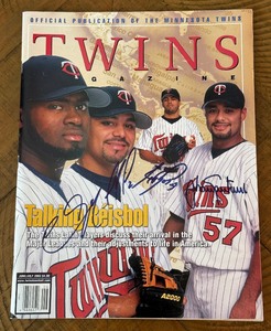 lot 29A image: Johan Santana, xxx, xxx Signed Minnesota Twins Baseball Magazine