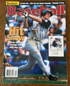 lot 31A image: Darrin Erstad Signed Beckett Baseball Magazine