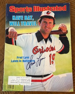 lot 32A image: Fred Lynn Signed 1985 Sports Illustrated Magazine