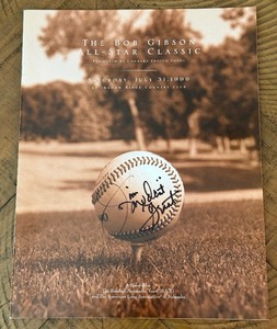 lot 33A image: Jim Mudcat Grant Signed Bob Gibson All-Star Classic Magazine - Minnesota Twins