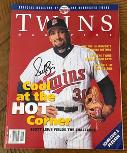 lot 35A image: Scott Leius Signed Minnesota Twins Baseball Magazine
