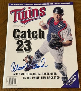 lot 37A image: Matt Wallbeck Signed Minnesota Twins Baseball Magazine
