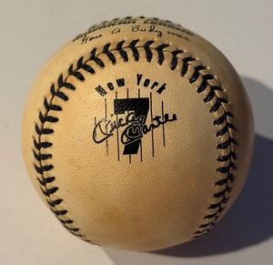 lot 107A image: Mickey Mantle Rawlings OALB Budig Baseball