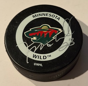 lot 62 image: Jason Marshall Signed Minnesota Wild Hockey Puck