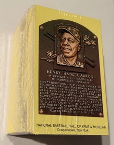 lot 74 image: National Baseball Hall of Fame Post Cards - Complete Pack - Hank Aaron on Top
