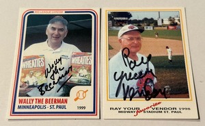 lot 83 image: Wally The Beerman and Ray Yyour Favorite Vendor Signed Cards