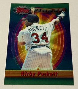 lot 85 image: Kirby Puckett 1994 Topps Finest Oversized Minnesota Twins Baseball Card