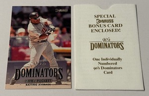 lot 86 image: Kirby Puckett Limited Edition 10,000 1993 Donruss 90s Dominators Baseball Card