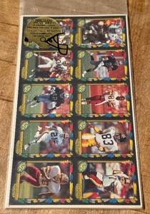 lot 90 image: 1991 Pacific Wild Card Uncut Football Card Sheets