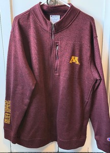 lot 106A image: University of Minnesota Full Zip JackedSweater Championship Size Large
