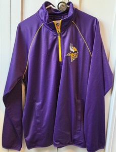 lot 114 image: Minnesota Vikings Size XL NFL Genuine 14 Zip