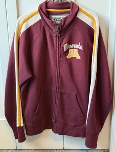 lot 126 image: University of Minnesota Retro Style Zip Up Jacket Size XL