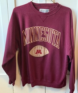 lot 130 image: University of Minnesota Football Crew Neck Sweatshirt Size XL