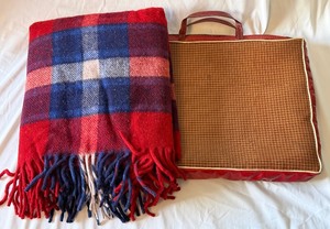 lot 139 image: Vintage Blanket in Leather Carrying Bag