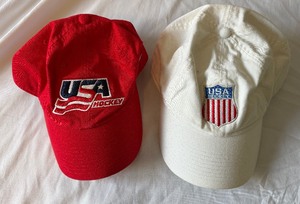 lot 144 image: (2) USA Hockey Hats