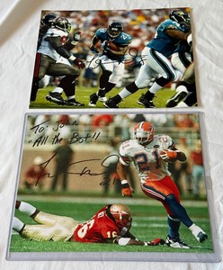 lot 156 image: (2) Fred Taylor Signed 8x10 Football Photos