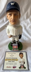 lot 65A image: Walter Johnson Baseball Bobblehead