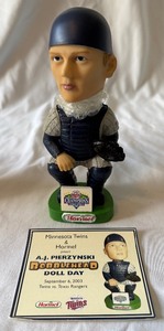 lot 82A image: AJ Pierzynski Minnesota Twins Baseball Bobblehead