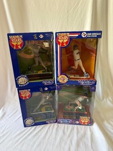 lot 97A image: 4 Stadium Stars Starting Lineup Baseball Figures -  Gonzalez, Belle, Garciaparra, Piazza