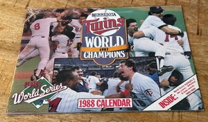 lot 119A image: Minnesota Twins 1987 World Series Champions Calendar - NewSealed