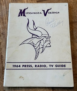 lot 110A image: 1964 Minnesota Vikings Official Media Guide Signed By Paul Flatley