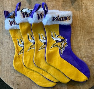 lot 116A image: (4) Minnesota Vikings Christmas Stockings