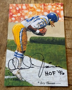 lot 129A image: Charlie Joiner Autographed 1996 Hall of Fame Art Collection Limited Edition Football Card