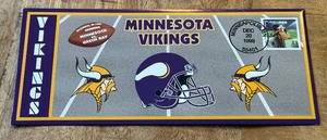 lot 134A image: 1999 Minnesota Wikings 30 Years of Monday Night Football Stamped Envelope